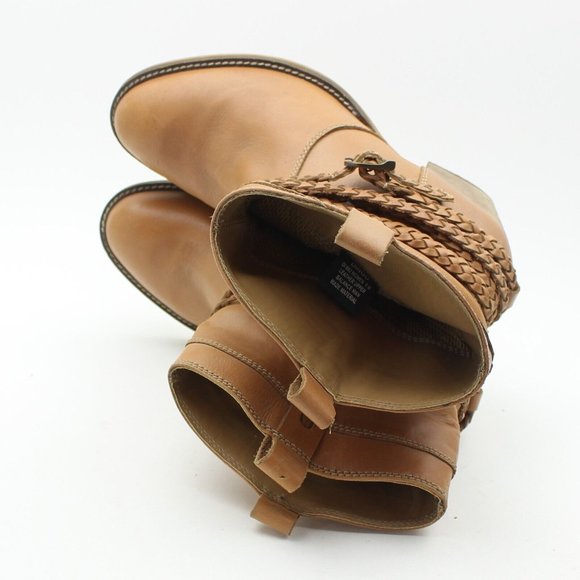 Dingo Caramel Brown Leather Slouchy Western Ankle Boots - Picture 11 of 11